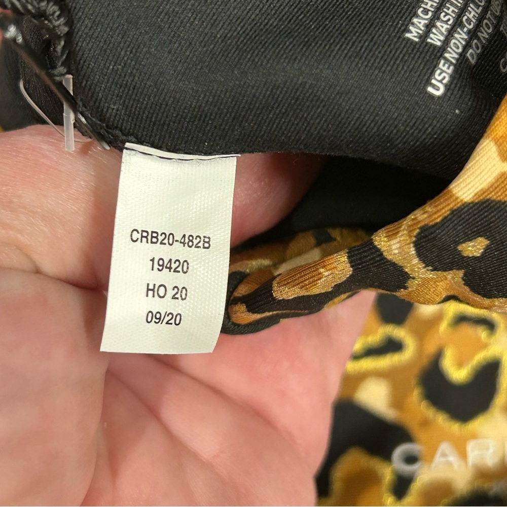 NWT Carbon38 Womens XXS Bra Top & High Waisted Legging Leopard Print Black Brown - Picture 8 of 9